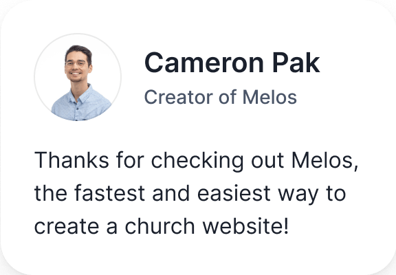 A greeting block saying welcome to Melos